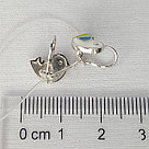 Серебряные детские серьги Эмаль Aquamarine 34018.5 серебро с родием вставка эмаль коллекц. Happy, фото 3