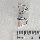 Серьги серебряные классические Топаз Свисс Блю Aquamarine 4700405.5 серебро с родием, фото 3