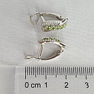 Серьги серебряные классические Хризолит Фианит Aquamarine 4509407А.5, фото 3