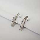 Серьги из серебра с фианитами Diamant 94-120-01604-1 серебро с родием, фото 2