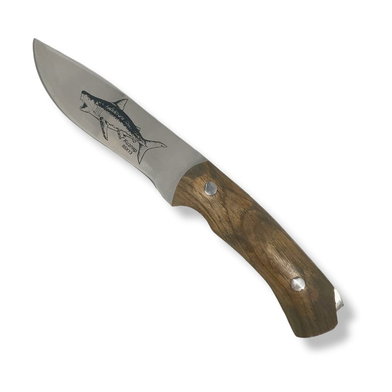 Нож Кизляр Акула - 2 коричневый в кожаном чехле