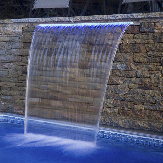 Стеновой водопад с LED подсветкой для бассейнов (4W, размер = 300 x 150 мм) - фото 3 - id-p107340256
