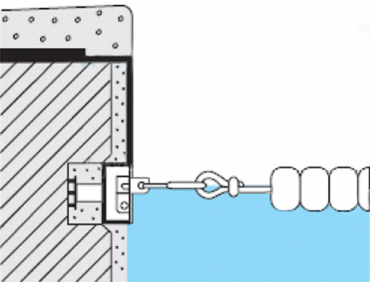 Канатодержатель для разделительной дорожки (под бетон) из нержавеющей стали для бассейна - фото 6 - id-p107340793