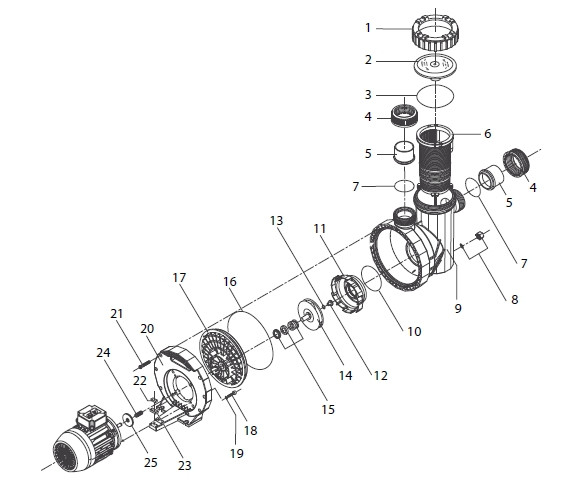 Насос Procopi Belstar 150-M для бассейна c префильтром (230V, производительность = 16 м3/ч) - фото 6 - id-p107340858