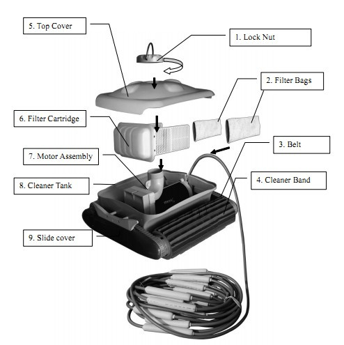 Робот-пылесос для чистки бассейна Smartbot 20208 (кабель = 20 м, в комплекте с тележкой и блоком управления) - фото 9 - id-p107341035