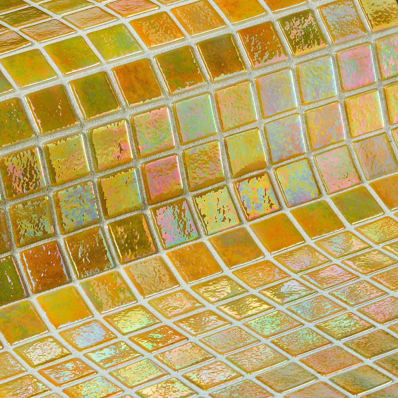 Мозайка стеклянная для бассейна Ezarri Iris Ambar (коллекция Iris, Yellow, жёлтая с золотым) - фото 4 - id-p107341065