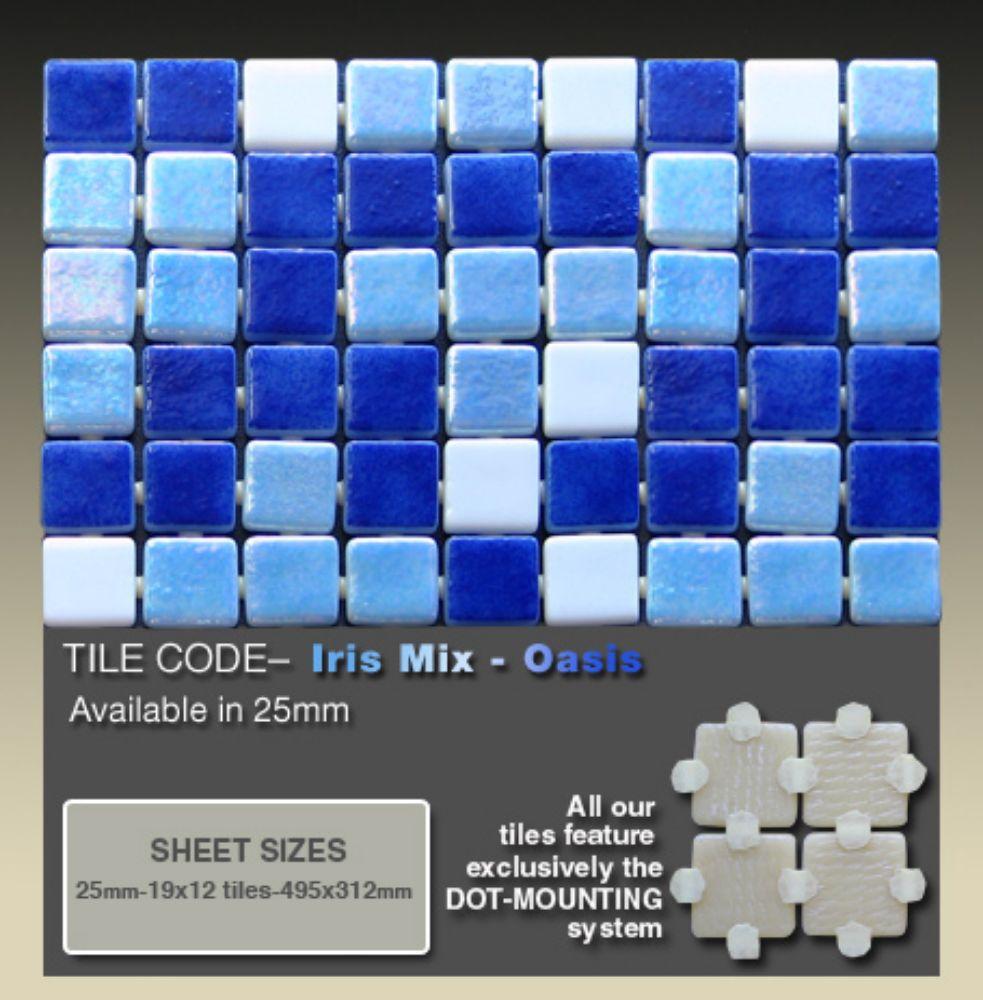 Мозайка стеклянная для бассейна Ezarri Iris Oasis (коллекция Iris, Oasis, синий с голубым) - фото 3 - id-p107341072