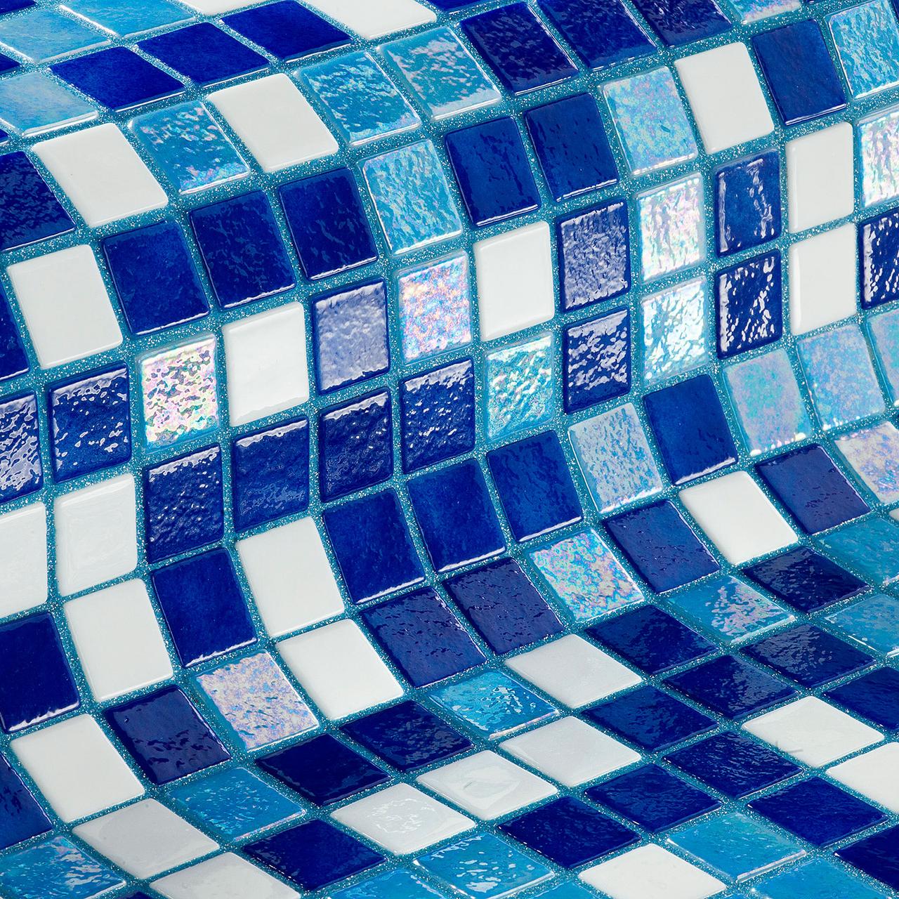 Мозайка стеклянная для бассейна Ezarri Iris Oasis (коллекция Iris, Oasis, синий с голубым) - фото 4 - id-p107341072