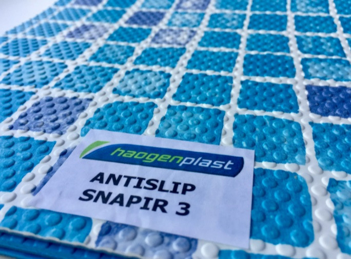 Алькорплан (ПВХ пленка) Haogenplast Snapir 3 Antislip для отделки бассейна (противоскользящая синяя мозаика) - фото 4 - id-p107341120