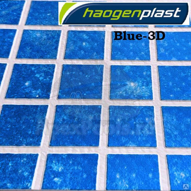 Алькорплан (ПВХ пленка) Haogenplast Matrix 3D Blue для отделки бассейна (мозаика 3D) - фото 2 - id-p107341131