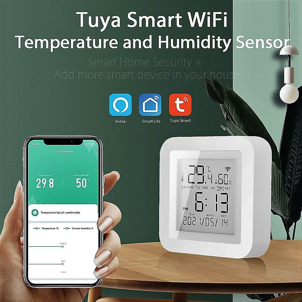 Беспроводной Wi-Fi датчик температуры и влажности с ЖК-дисплеем USB, фото 1
