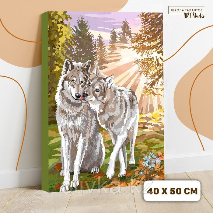Картина по номерам на холсте с подрамником «Волки» 40×50 см - фото 2 - id-p85228838