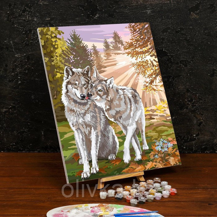Картина по номерам на холсте с подрамником «Волки» 40×50 см - фото 3 - id-p85228838