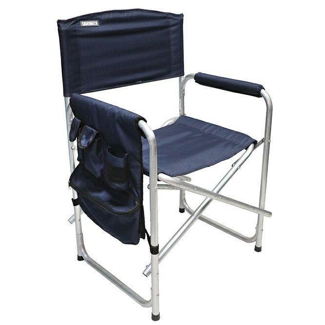 Кресло складное "СЛЕДОПЫТ" 585х450х825 мм, с карманом на подлокотнике, алюминий, синий / Цены уточняйте - фото 1 - id-p107347012