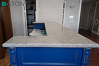 Столешница акриловый камень серая под мрамор