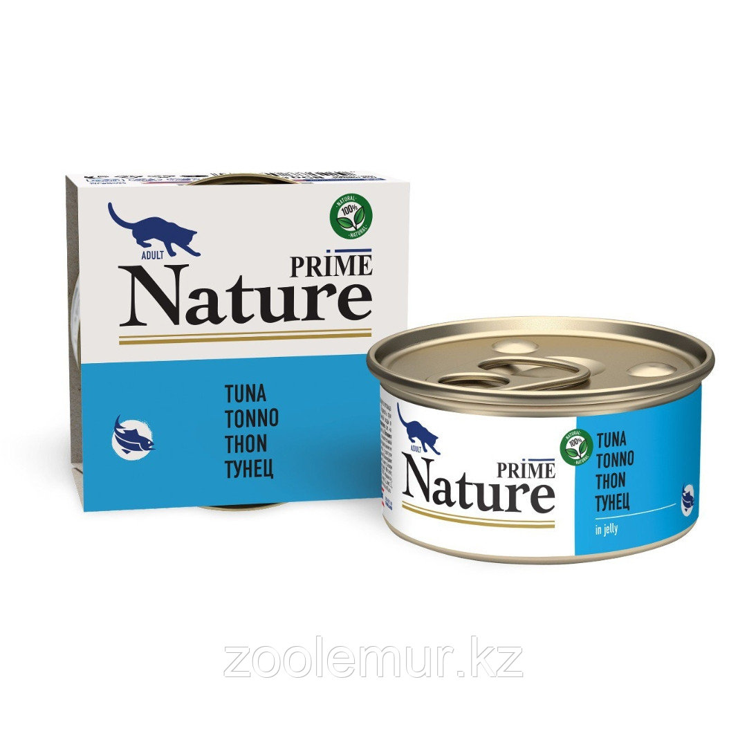 PRIME NATURE Консервированный корм для кошек, тунец в желе , 85 г