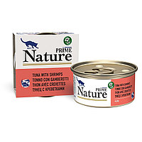 PRIME NATURE Консервированный корм для кошек, тунец с креветками в желе, 85 гр