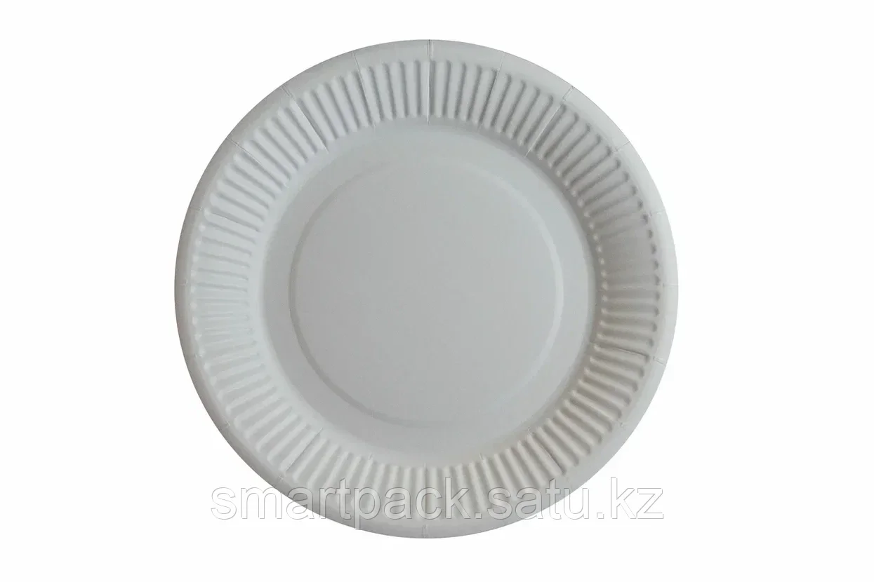 Тарелка бумажная с бортом белая мелованная d230мм