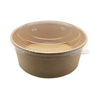 Контейнер бумажный с круглым дном 1100мл Крафт двухсторонний