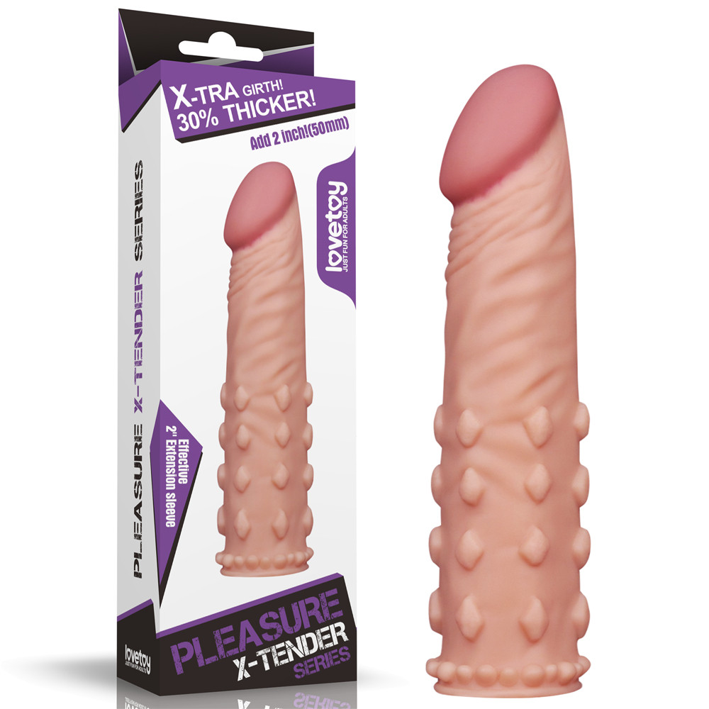 Интимная игрушка насадка на пенис-удлинитель с шипами +4 см Pleasure Extender Series
