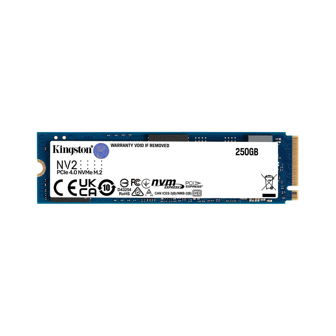 Твердотельный накопитель SSD 250 Gb M.2 2280 Kingston SNV2S/250G NVMe PCIe Gen 4.0x4 Lane - фото 2 - id-p106863259