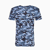 Футболка мужская камуфляж пятна, цвет серо-голубой, размер 50, фото 4