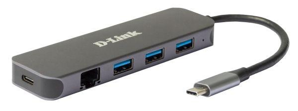 D-Link DUB-2334 Док-станция  USB Type-C, 3*USB 3.0, 1 *USB Type-C/PD 3.0 и 1 *Gigabit Ethernet