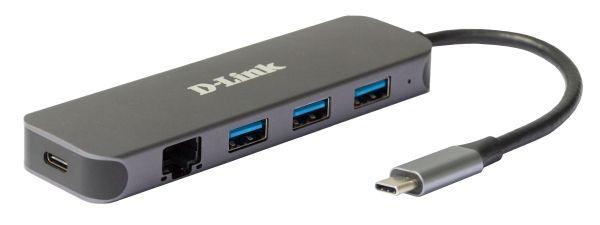 D-Link DUB-2334 Док-станция USB Type-C, 3*USB 3.0, 1 *USB Type-C/PD 3.0 и 1 *Gigabit Ethernet
