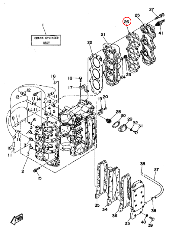 Прокладка свечная - крышки головки блока Yamaha PARAGON Y 25\40\50 6H411193A1 - фото 2 - id-p107140043