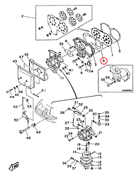 Прокладка коллектора впуска лодочного мотора Yamaha PARAGON Y 20-30 64813645A0