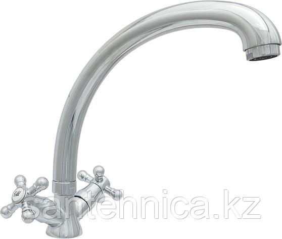 Смеситель для кухни ЦС-СМ 25г К М_Крест выс изл Н-220 ЭКО, фото 1