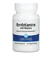 Lake avenue nutrition бенфотиамин с тиамином 250мг, 30 растительных капчул