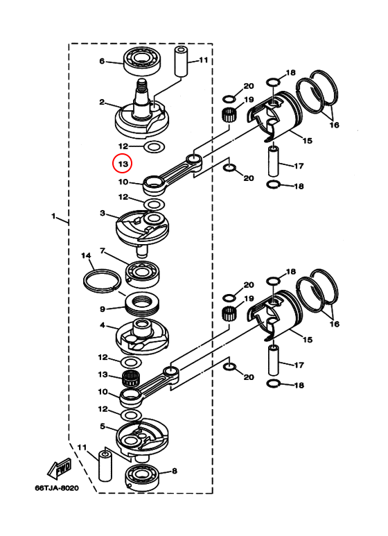 Подшипник шатуна Yamaha PARAGON Y 40 93310727U0 93310727U0