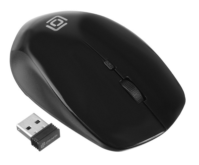 Мышь Oklick 565MW matt черный/серый оптическая (1600dpi) беспроводная USB для ноутбука (4but) - фото 2 - id-p104946484