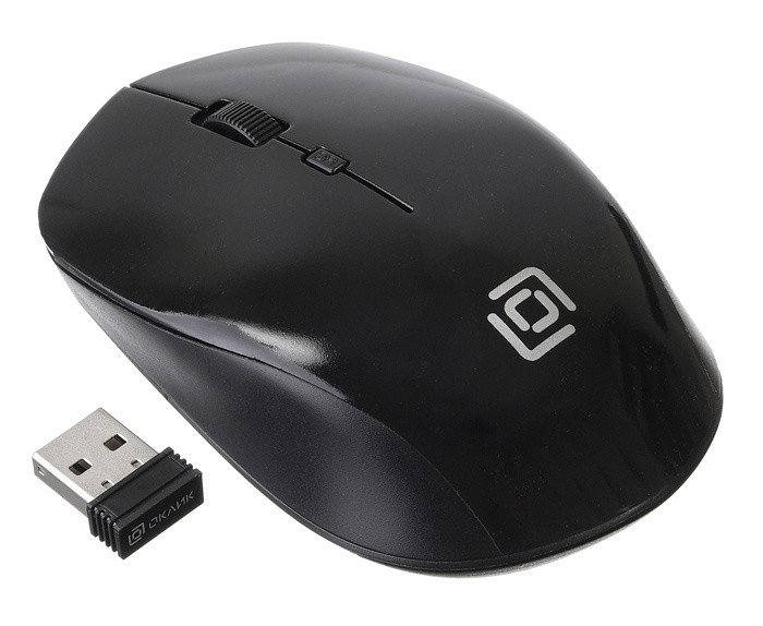 Мышь Oklick 565MW matt черный/серый оптическая (1600dpi) беспроводная USB для ноутбука (4but) - фото 4 - id-p104946484