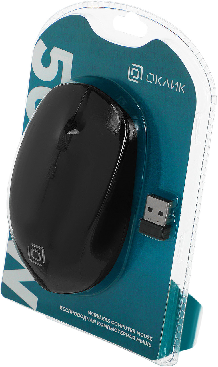 Мышь Oklick 565MW matt черный/серый оптическая (1600dpi) беспроводная USB для ноутбука (4but) - фото 1 - id-p104946484
