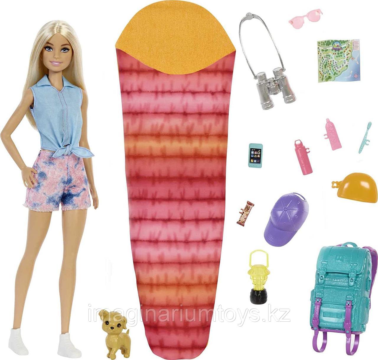 Набор игровой Barbie Малибу Кемпинг кукла с питомцем и аксессуарами