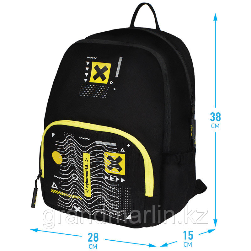 Рюкзак Berlingo Light "Cyber world" 39,5*28*16см, 2 отделения, 3 кармана, уплотненная спинка - фото 2 - id-p107367140