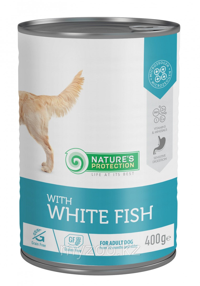 Nature's Protection SENSIBLE DIGESTION White Fish для собак с чувствительным пищеварением с рыбой, 400гр - фото 1 - id-p107372298