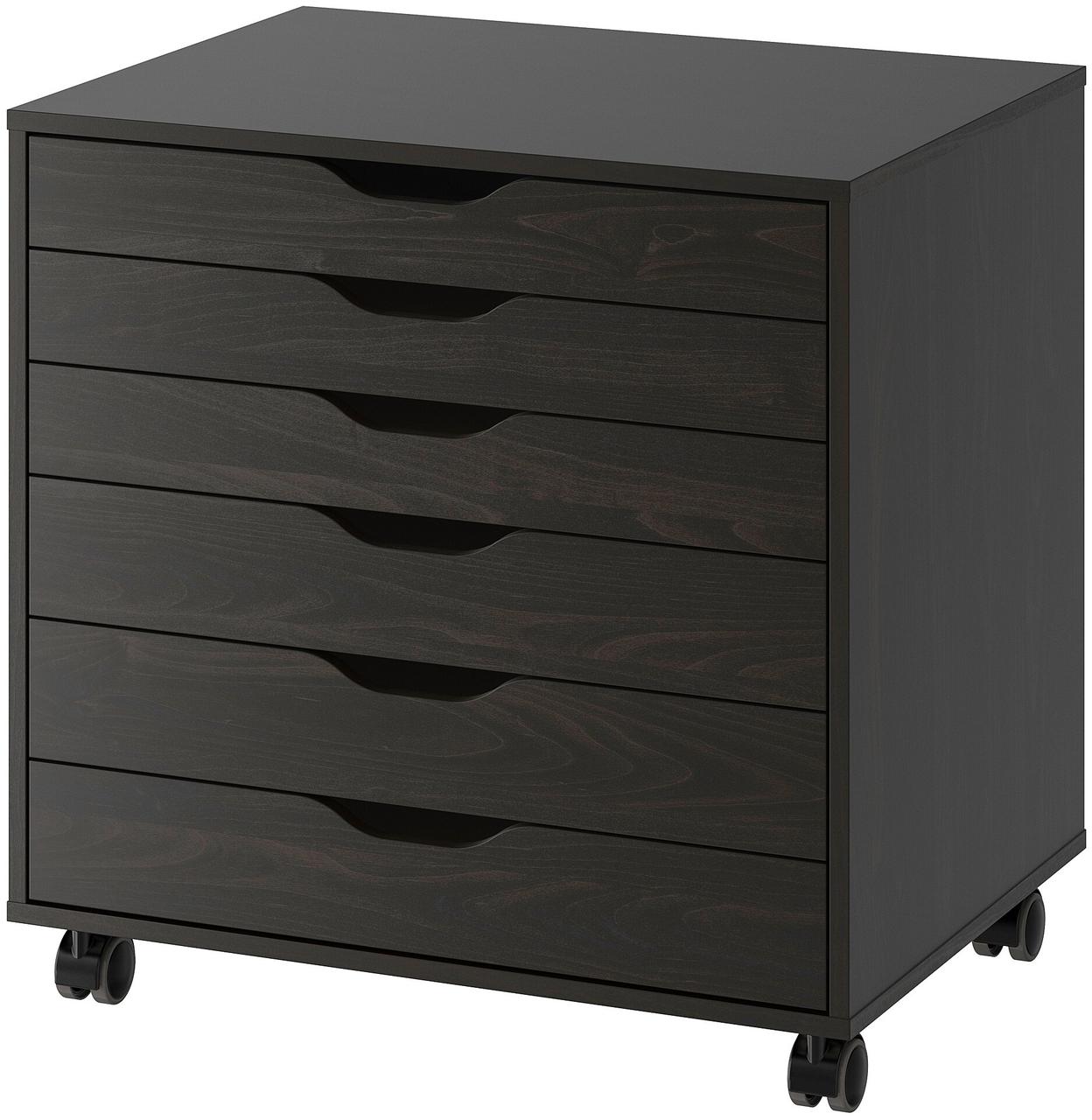 Тумба с ящиками АЛЕКС черно-коричневая 67x66 см ИКЕА, IKEA - купить по ...