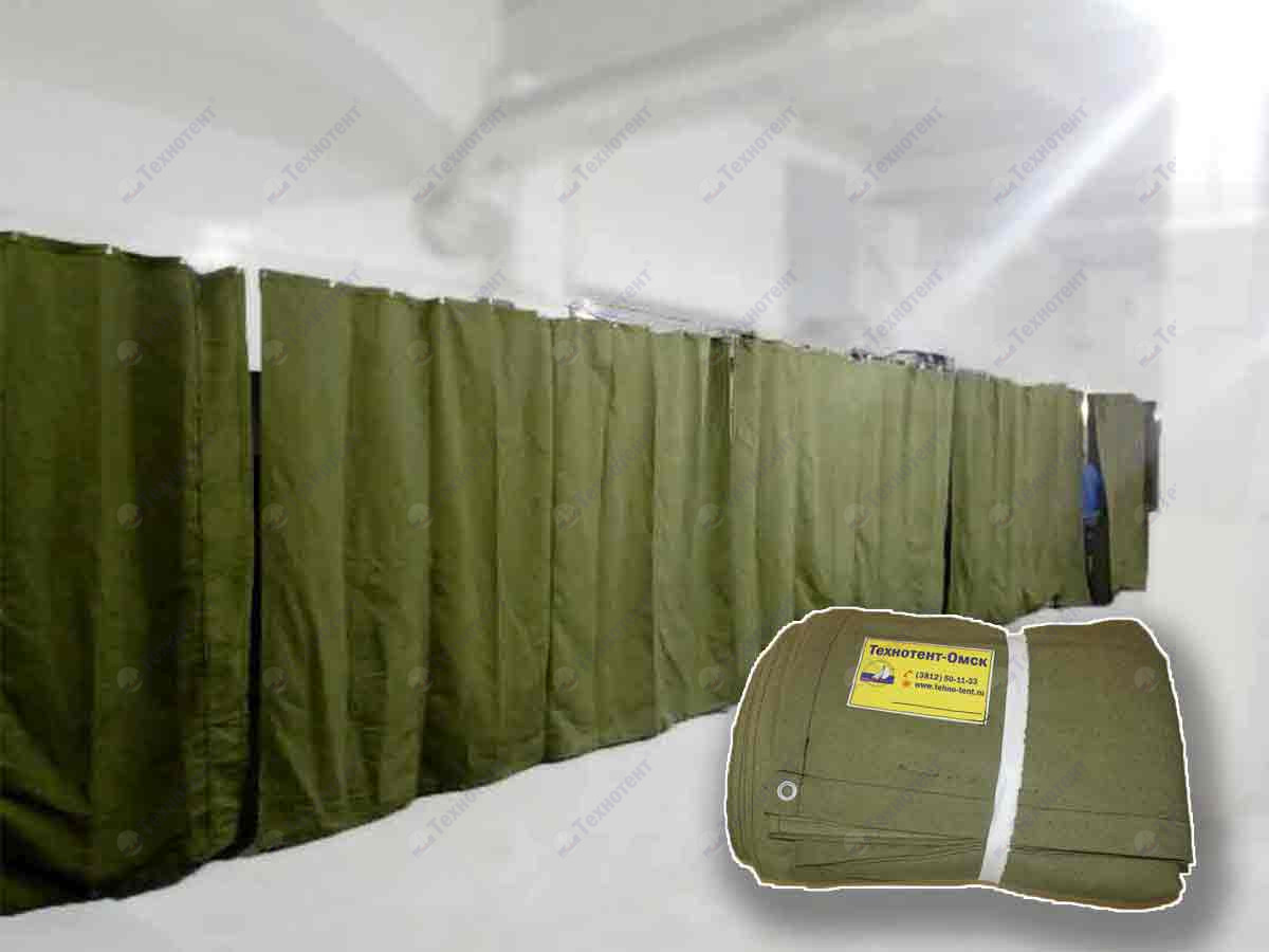 Штора в гараж 3.4х6.9м из брезента СКПВ для утепления проемов ворот