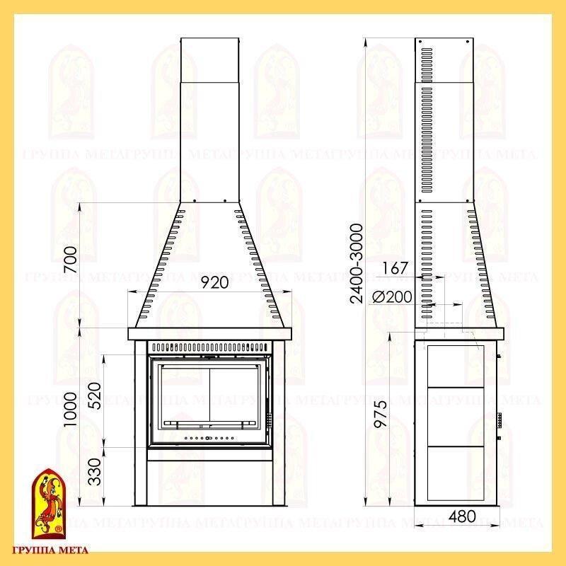 Печь - камин Рейнджер 712 (Группа Мета) до 200 м3 - фото 3 - id-p107393617