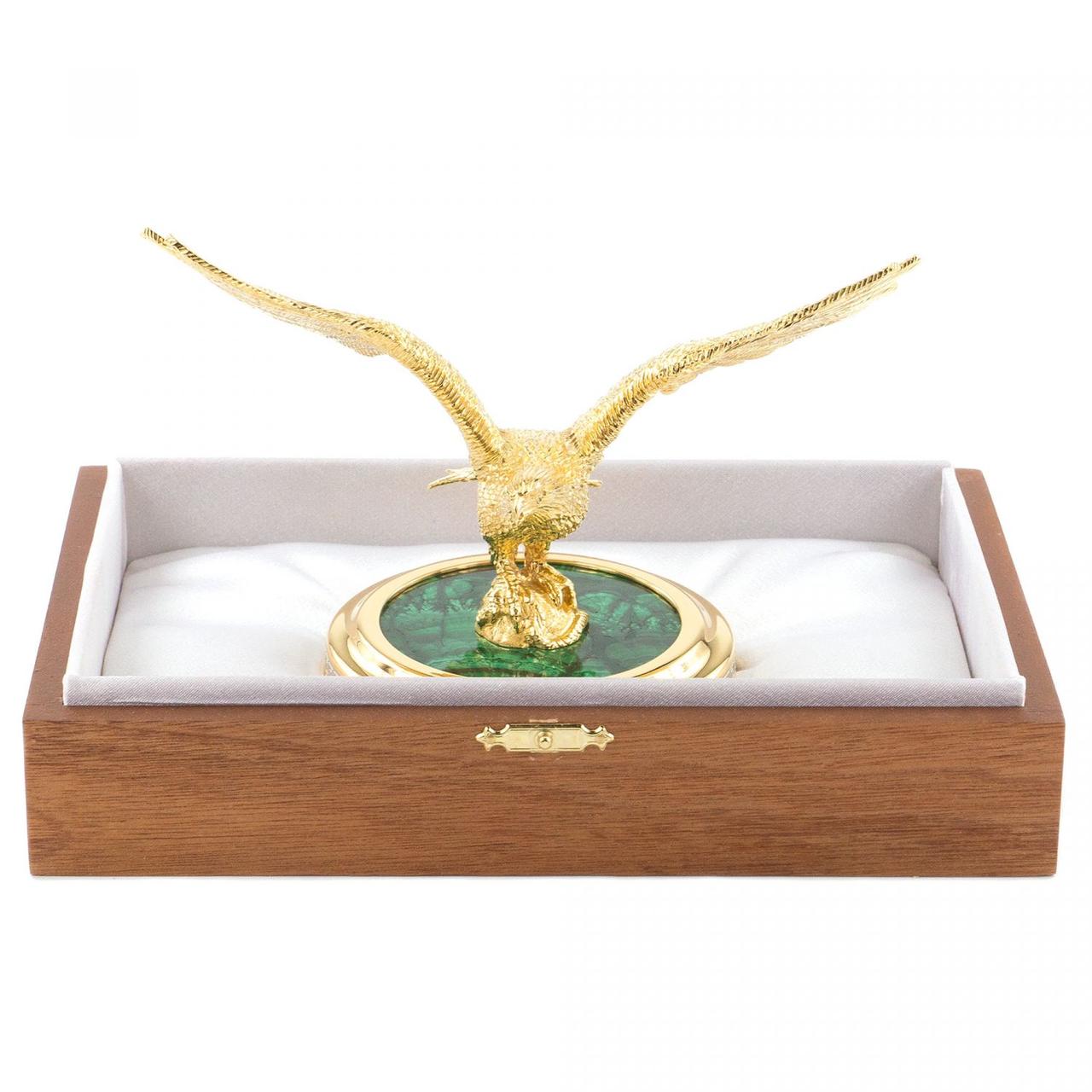 Декоративная статуэтка "Парящий орел" бронза малахит в подарочной коробке Златоуст - фото 4 - id-p80871645