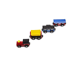 Игрушка развивающая магнитный Паровозик, деревянный поезд, 4 вагона на магнитах, фото 2