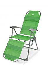Кресло-шезлонг с подножкой складное, зеленый (Ника, Россия)