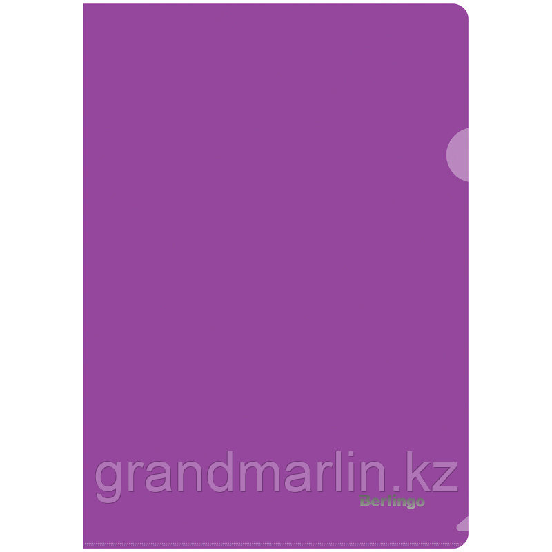 Папка-уголок Berlingo, А4, 180мкм, прозрачная фиолетовая, фото 1