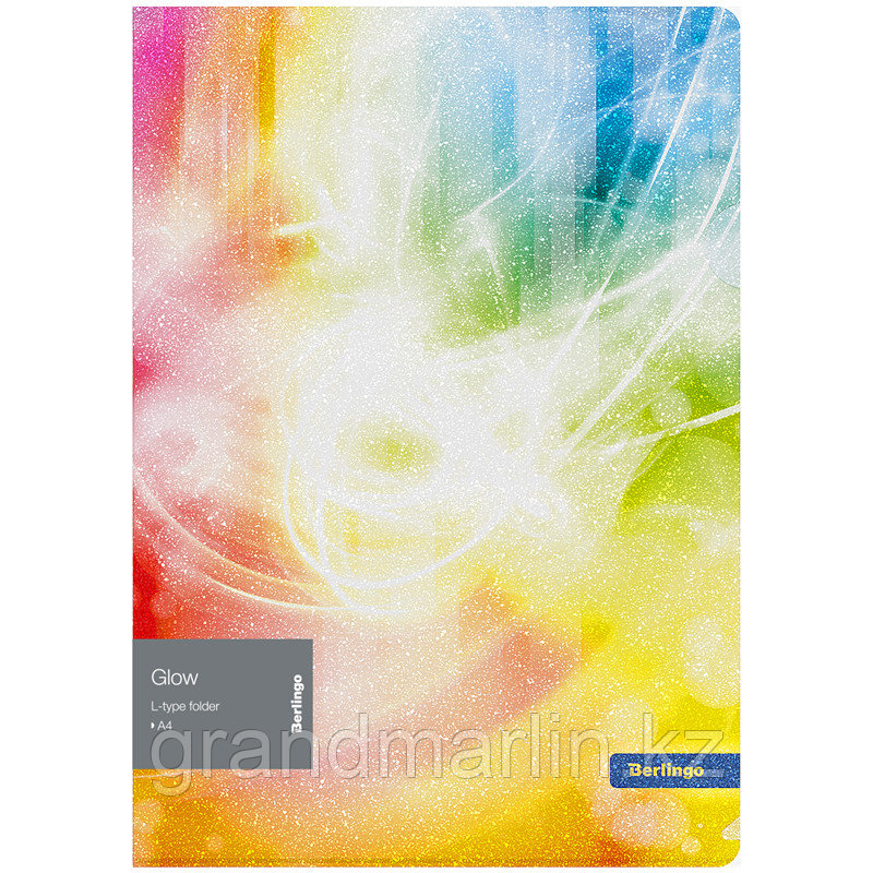Папка-уголок Berlingo "Glow", 200мкм, с рисунком, с эффектом блесток, фото 1