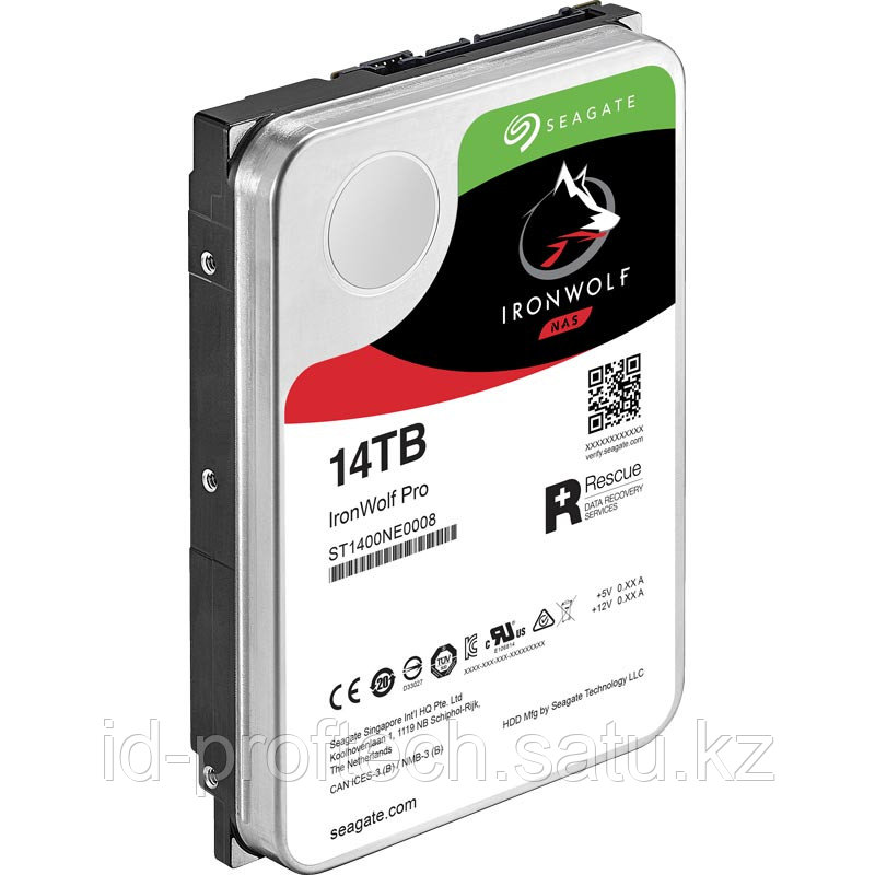 Жесткий диск для видеонаблюдения 14Tb Seagate Ironwolf Pro SATA3 3.5* 256Mb 7200rpm ST14000NE0008 - фото 1 - id-p107414545