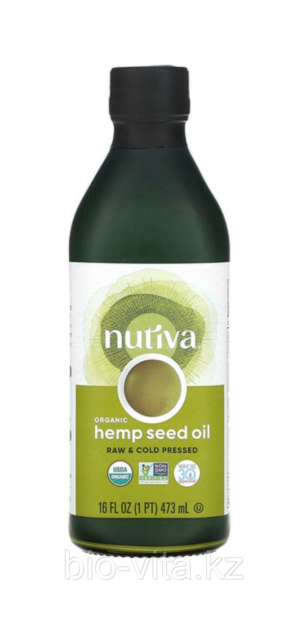 Органическое конопляное масло холодного отжима,  (473 мл)Nutiva