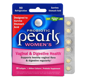Nature's Way, Probiotic Pearls для женщин, вагинальное здоровье и здоровье кишечника, 30 мягких желатиновых ка